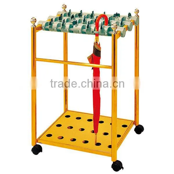 Titanium Rain Gear Holder/Indoor Umbrella Display Stands/Umbrella Rack With Wheels