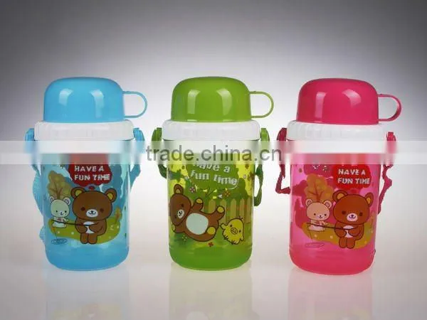 A069 children plastic water bottle shantou shuanghuan viassin pp drinking bottle with cup for kids
