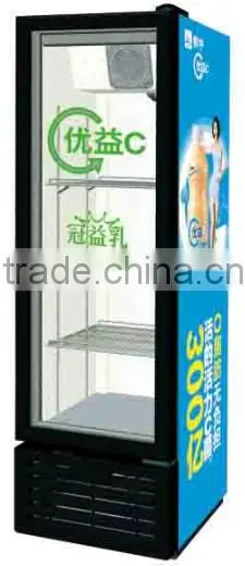 supermarket upright glass display showcase for beverage