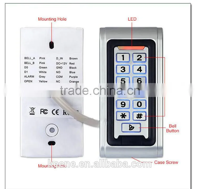 125khz or 13.56mhz IP68 waterproof metal case standalone reader access control rfid with high quality