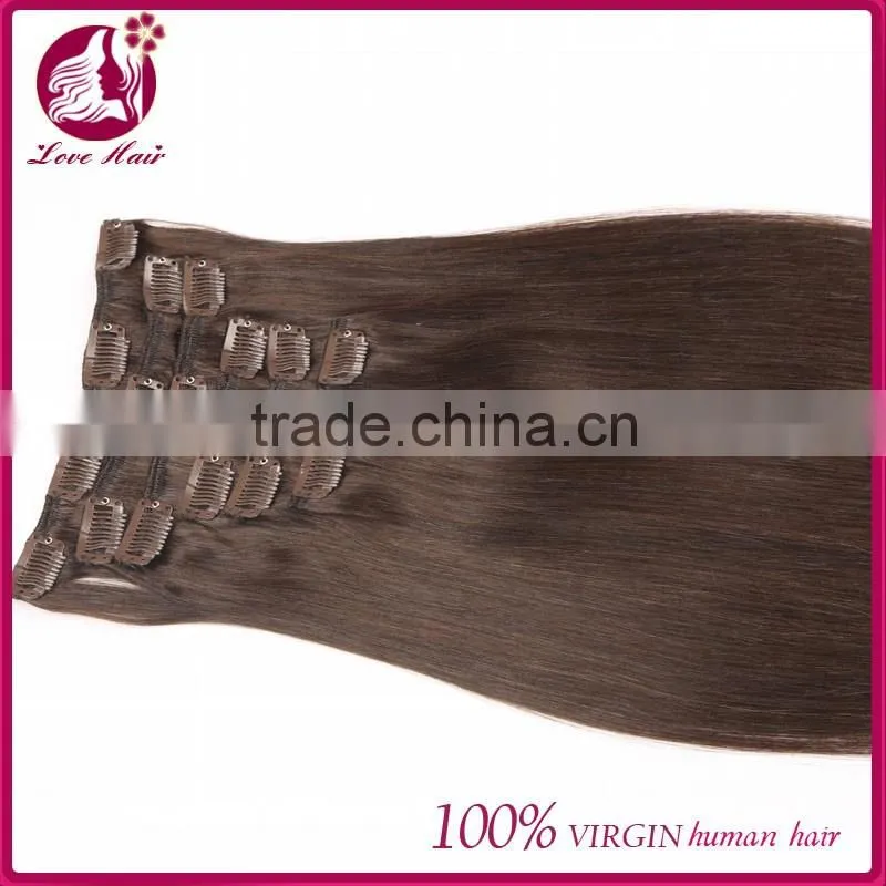 Wholesale factory price 10-30" indian human hair extension clip in hair virgin clip in hair