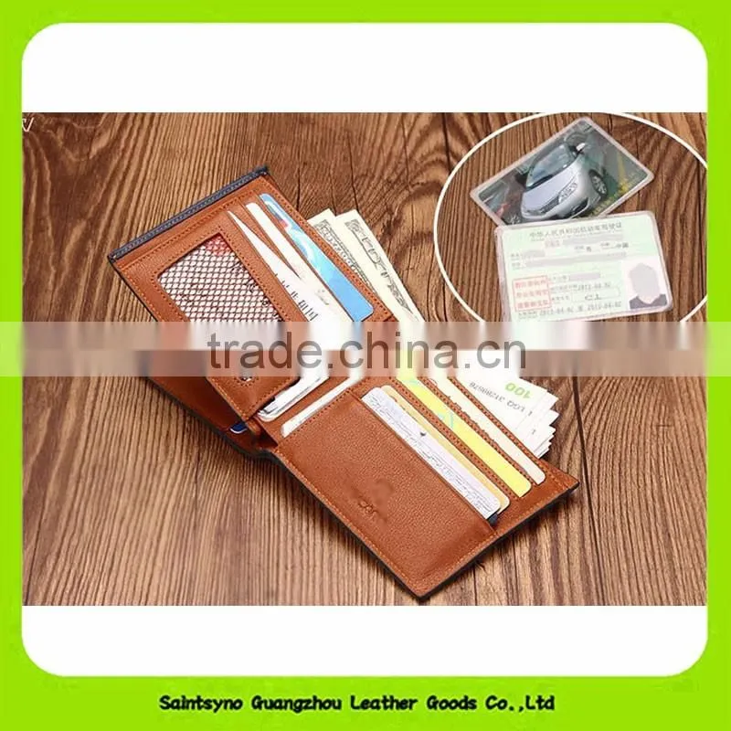 Best Brand Simple Handmade Genuine Leather Bifold Men's Short Wallet 16417