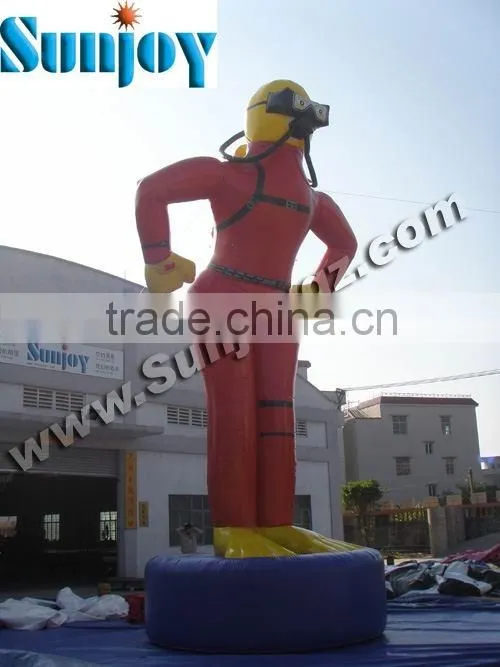 2015 Hot Sale Cheap Outdoor Inflatable Superman Advertising Cartoon Tube