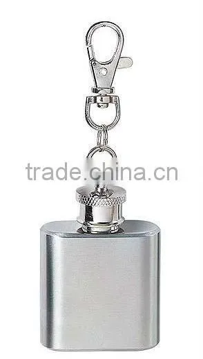 1OZ mini stainless steel hip flask with leather covered
