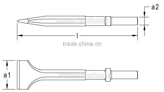 Non-Magnetic TC4 for aviation Titanium ROUND FLAT NARROW END PNEUMATIC CHISEL