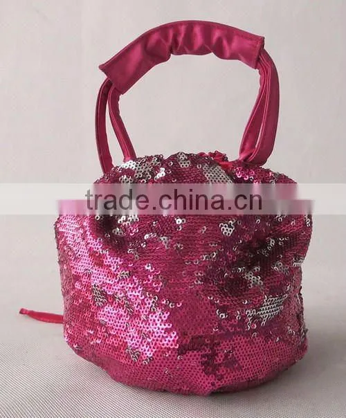2014 Cute girl's bag sequin drawstring bag