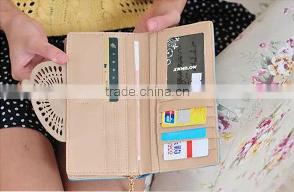 2015 new arrival multi card holder fancy PU leather wallet with custom design for women