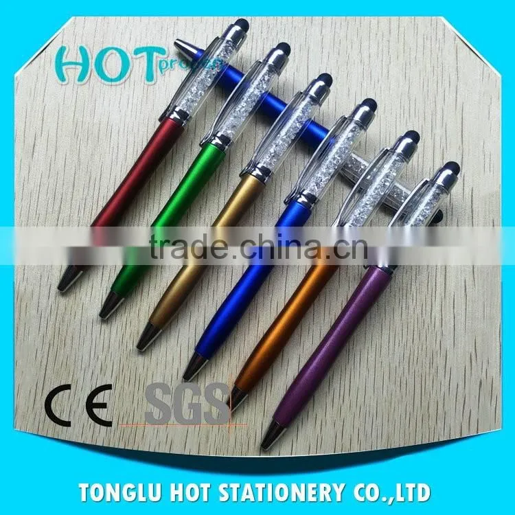 Trending hot products 2016 soft black stylus on the top slim crystal stylus pen