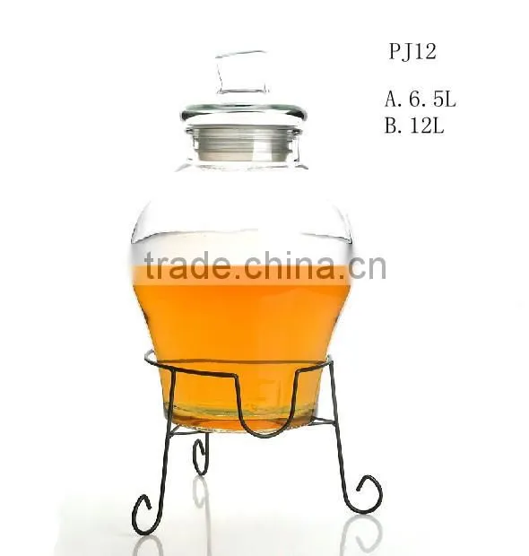 5L glass demijohn with glass lid