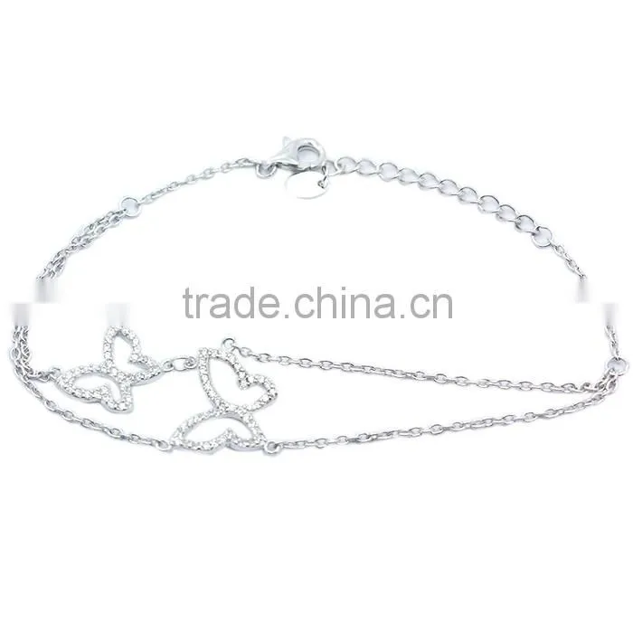 Stunning 925 Sterling Silver Micro Pave Setting Silver bracelet