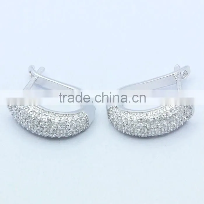 925 silver ring type earring factory direct sale rhodium / silver plated