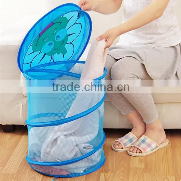 Mesh Pop-up Basket for with Cover for laundry, storage