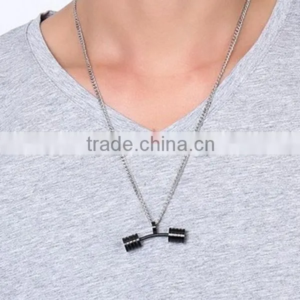 Men's Dumbbell Design Stainless Steel Necklace 2016