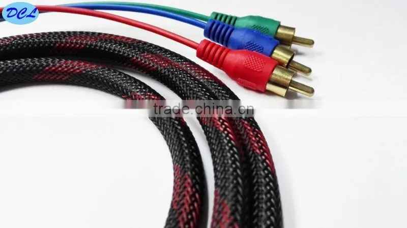 2M HDMI to 3RCA cable with nylon net