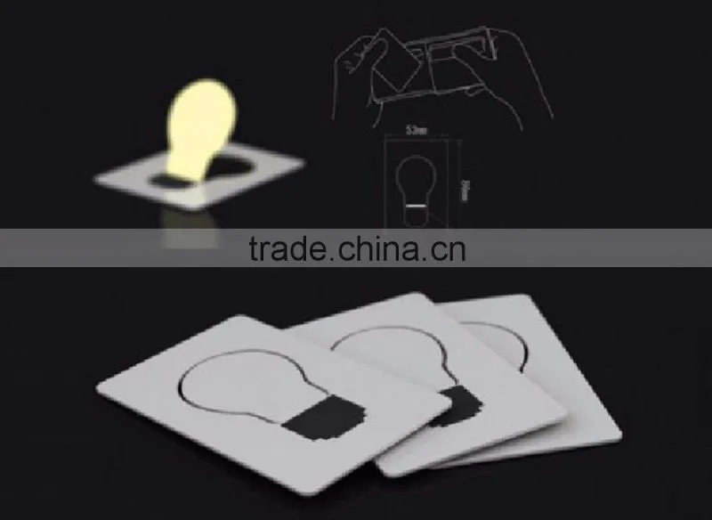 Perfect Promotion Gift Portable Pocket Bulb Shape LED Card Light Lamp