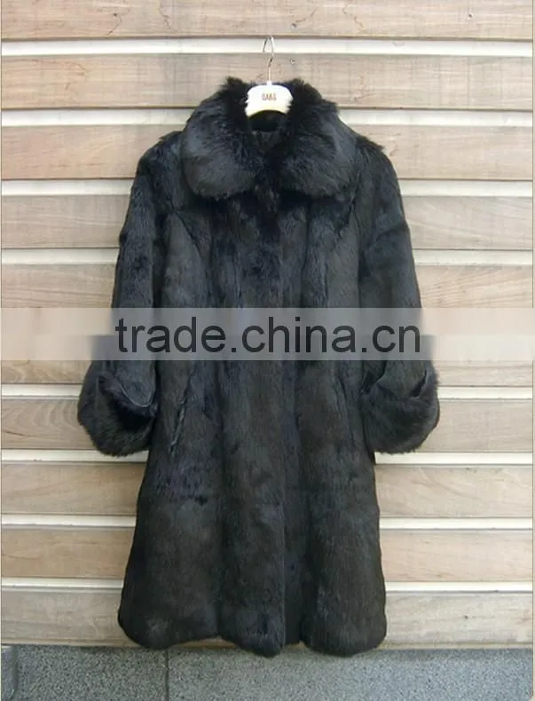 2015 new arrival long rabbit fur coat for women RC13