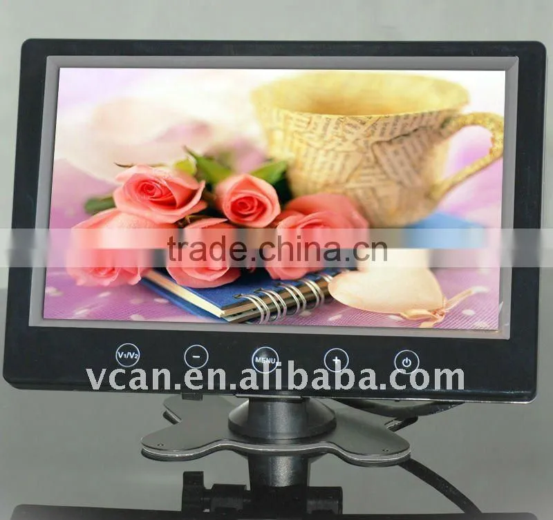 Mirror function monitor with LED backlight car touch button video monitors Remote control 9 inch input lcd monitor