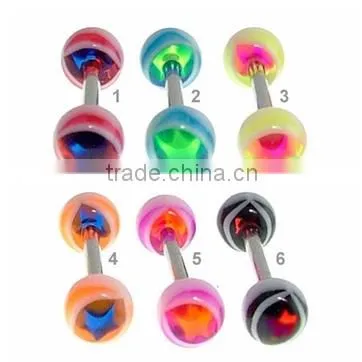 The straight barbell tounge rings tongue piercing jewelry