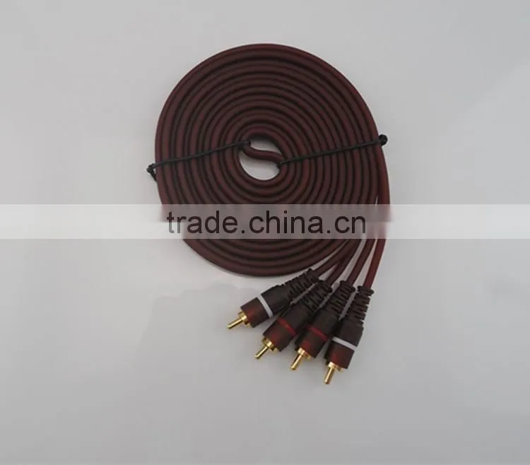 high quality 2RCA/M-2RCA/M gold plated RCA cable 1.5m 5F