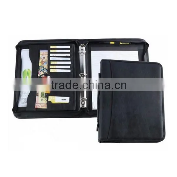 PU leather zippered business portfolio case