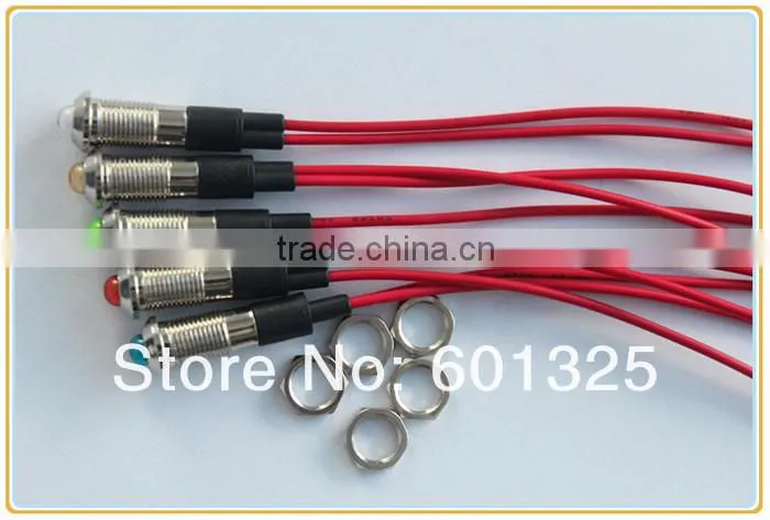 8mm 12 volt led indicator lamp with 20cm wire