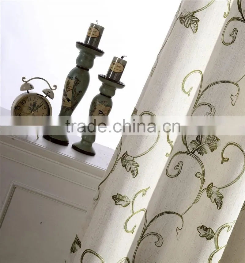 Wholesale Home Voile curtains and ready embroidery sheer fabric