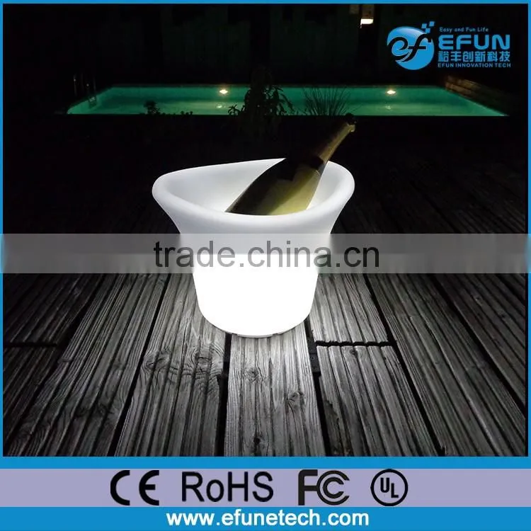 Potable waterproof rechargeabale glow light illuminated color fancy shape led wine bucket