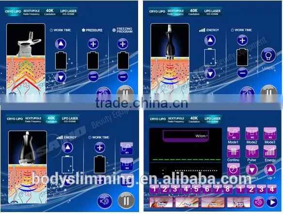 portable cryolipolysis machine (fat freezing +lipo Laser +Cavi Lipo +6 pole RF )