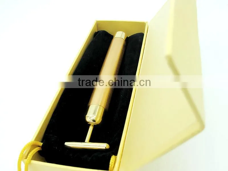 Beauty Bar 24K Golden Pulse Skin Care Gold Facial Roller Vibration Face Massager