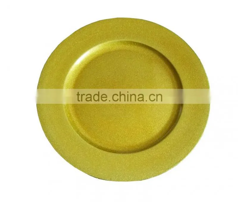 GRS Cheap Gold Plastic Charger plates