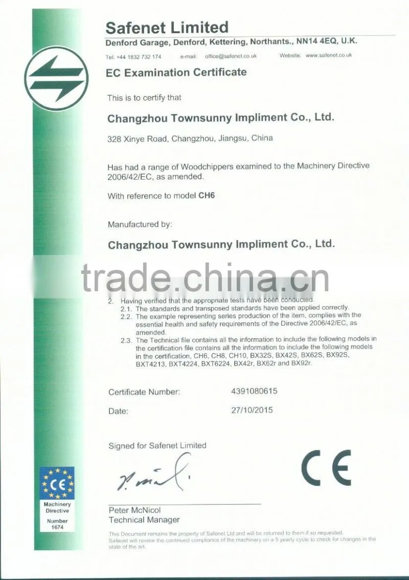 High quality PTO hydraulic Wood chipper shredder with CE