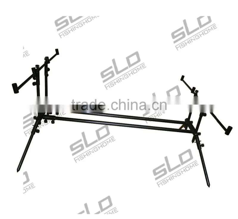 Aluminum carp fishing rod pod for 4 rods with adjustor legs with carrying bag