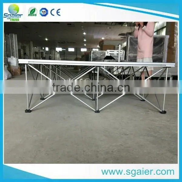 Latest style easy install DIY aluminum portable truss stage for exhibition