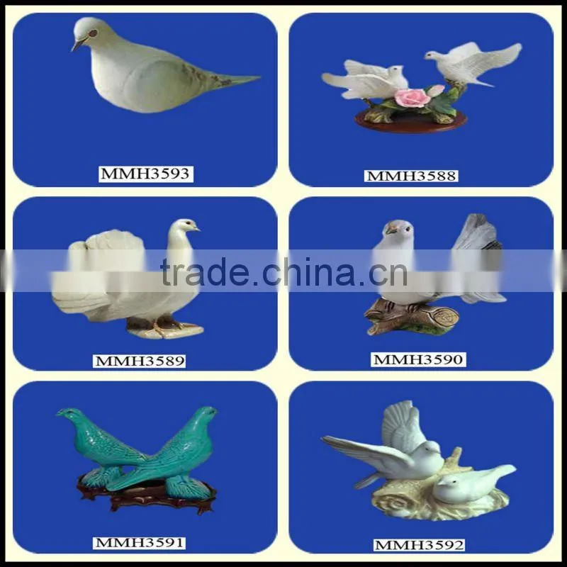 Exceptional white porcelain pigeon sculpture