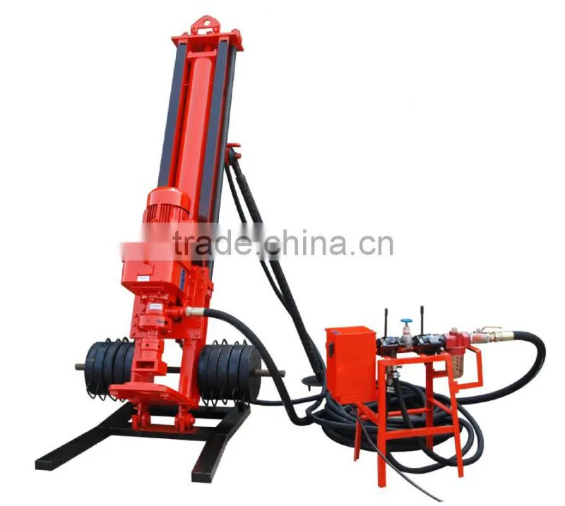 high efficiency and energy saving motor driven DTH air leg rock drill rig
