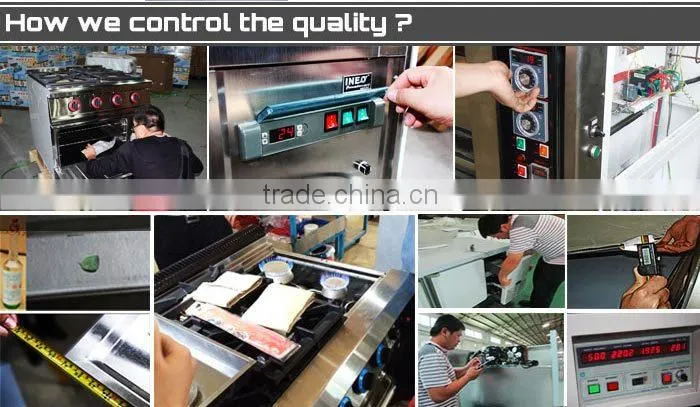 4 Glass Doors Stainless Steel Commercial Cooling Worktable(INEO are professional on commercial kitchen project)