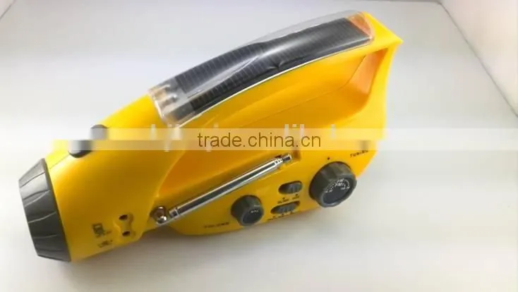 hand generator system solar charger, hand winding charger flashlight radio