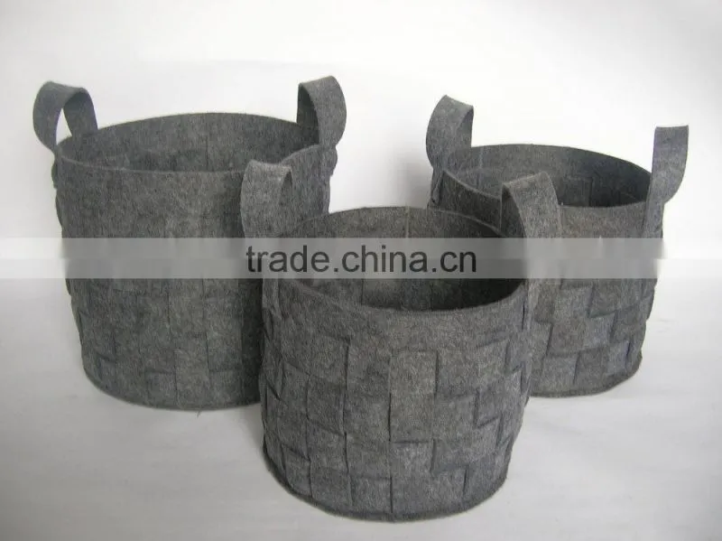 Cheap collapsible basket hot selling foldable felt storage cylinder felt storage basket