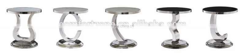 C04 Modern round mirror sofa side coffee table