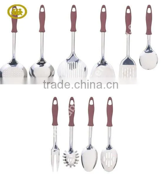 Stainless steel cooking tool set with pp handle
