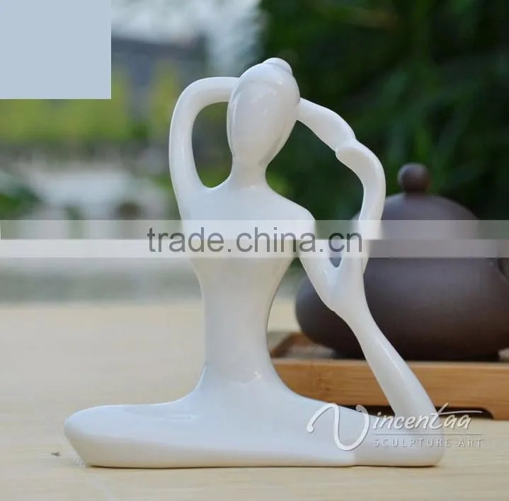 home decoration morden design fiberglass resin yoga pose sculptures wholesale
