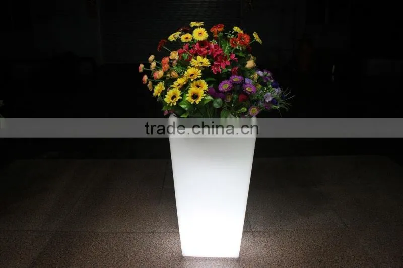 16 colors changing Remote control led light plastic flower pots, led ice bucket