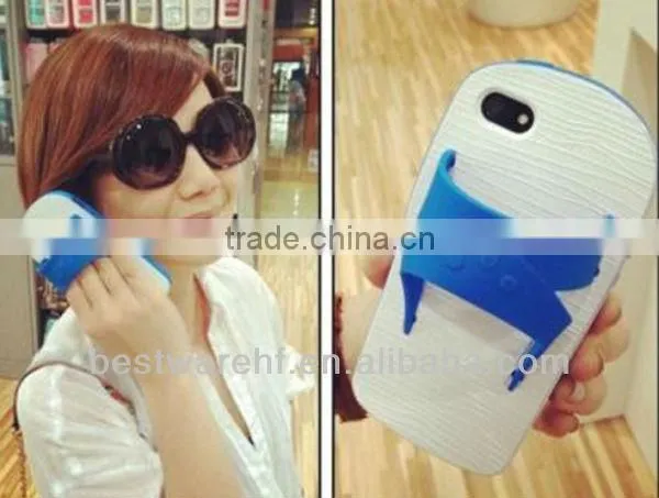 Fashion slippers shape silicone mobile cellphone case for apple iphone4 4s 5 5c 5s