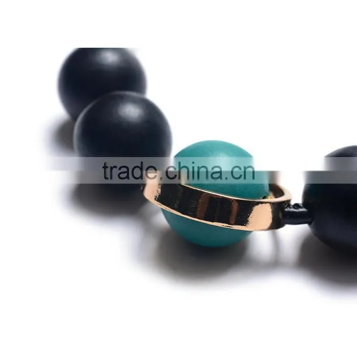 chunky rubber beads leather necklace choker leather necklace geometric necklace