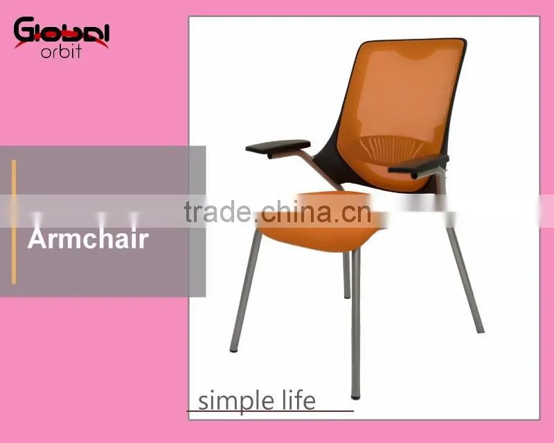 High quality armrest office chair, simple design executive mesh chair