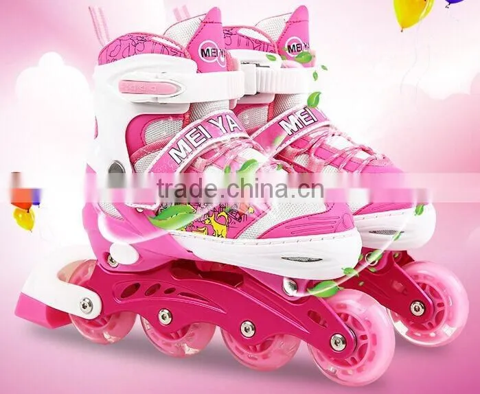 2017 new style high quality PU 4 wheels Adjustable roller skates,colorful inline skate