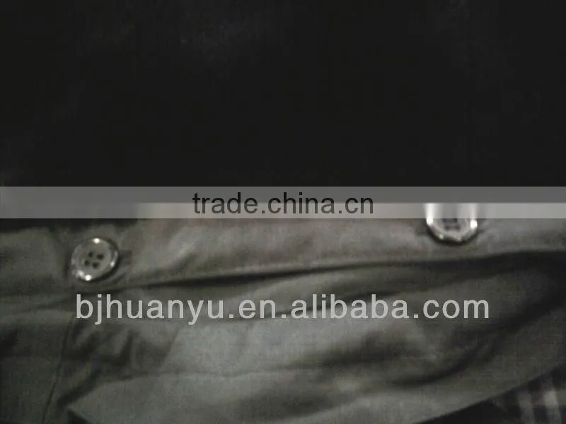 4 buttons black colour fur collar long work overalls for men