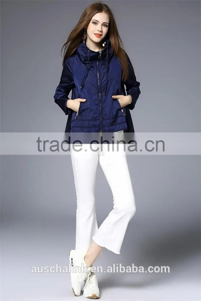 new style custom army green and navy nylon hoodie jacket cheap price