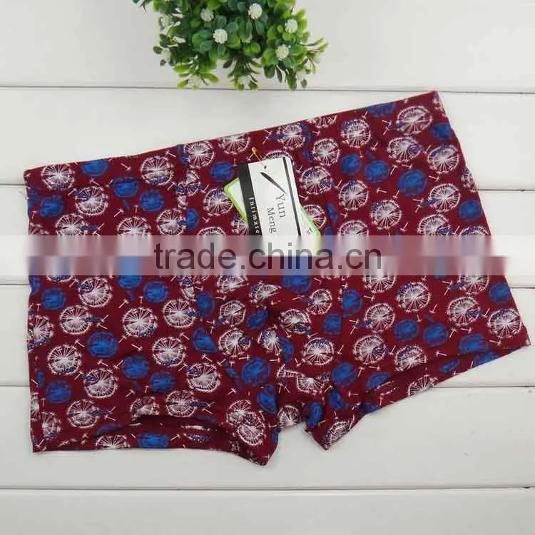 Colorful geometry bamboo fiber men pantise boyshort wholesale stock men boxer briefs
