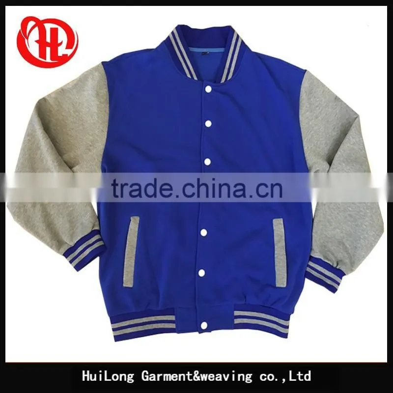 2017 Top popular Wholesale Men Fleece Varsity Jacket Baseball Uniform